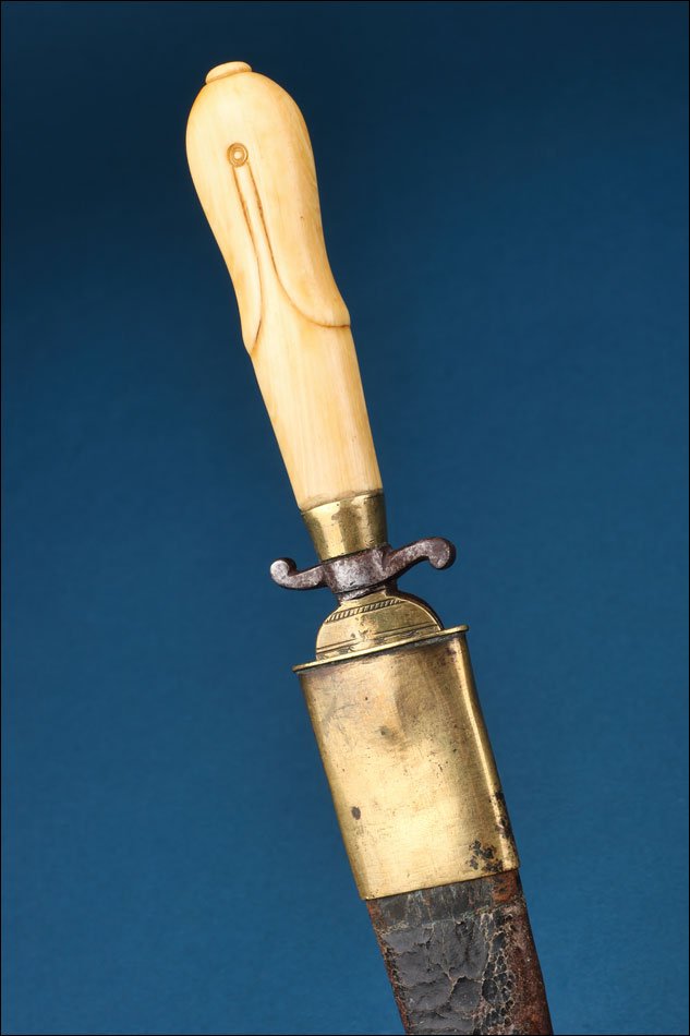 Spain. Antique Defensive Knife Or Dagger. Ivory Hilt. 19th Century-photo-1