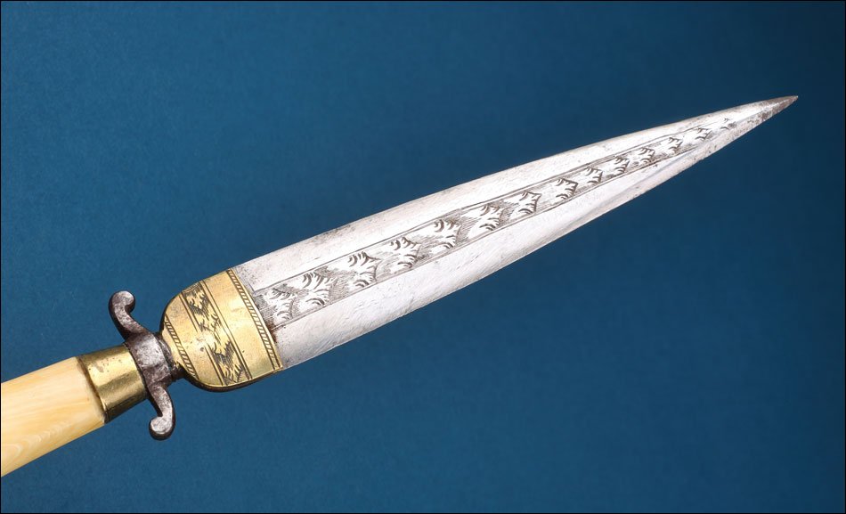Spain. Antique Defensive Knife Or Dagger. Ivory Hilt. 19th Century-photo-4