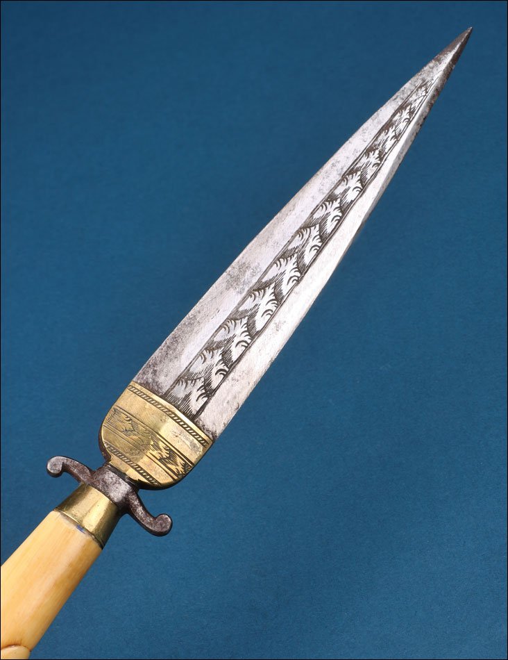 Spain. Antique Defensive Knife Or Dagger. Ivory Hilt. 19th Century-photo-5