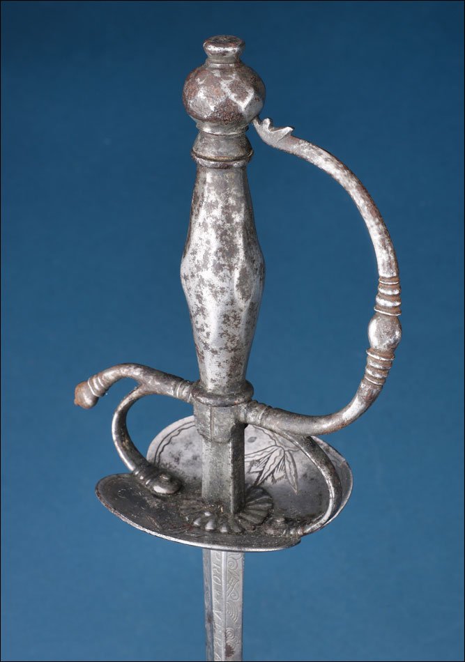 Spain. Antique Shell Guard Sword With German Blade And Inscription. 17th–18th C.-photo-3