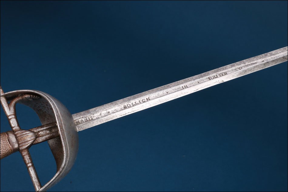 Espagne. Ancienne épée à demi coquille. Iohanis Hollich. XVIIe siècle-photo-5