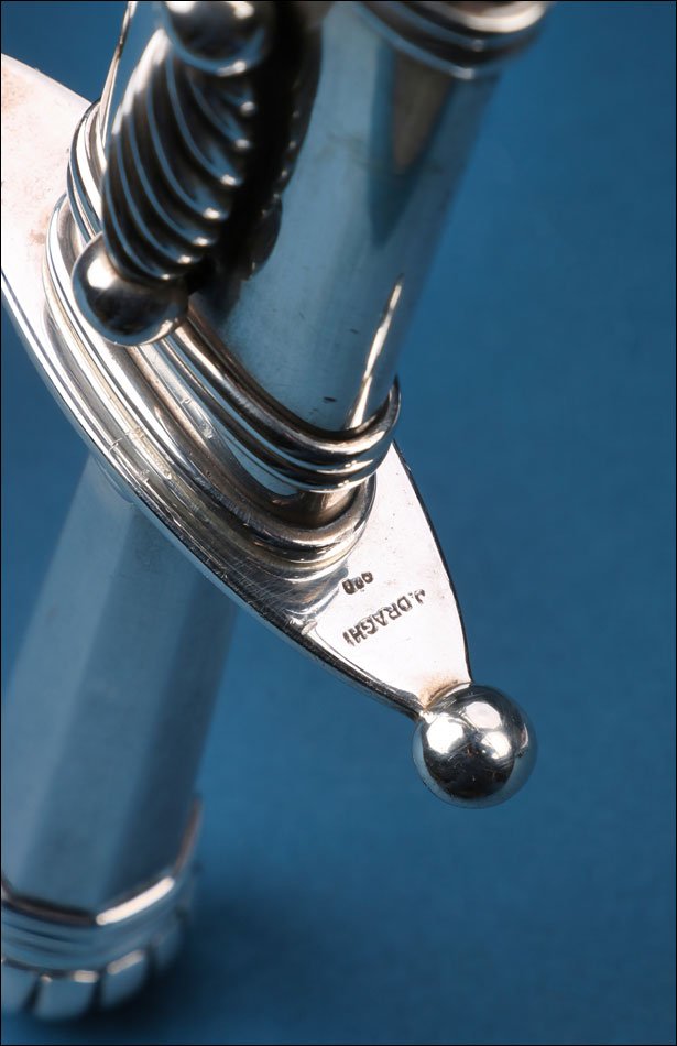 Italie–Allemagne. Ancienne épée de chasse de luxe avec poignée en argent. Vers 1900-photo-3