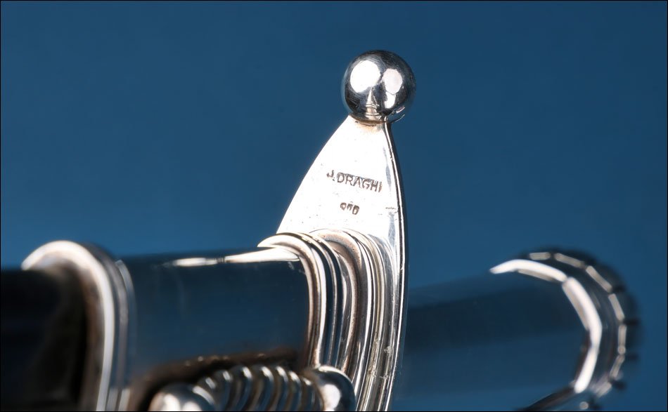 Italie–Allemagne. Ancienne épée de chasse de luxe avec poignée en argent. Vers 1900-photo-4