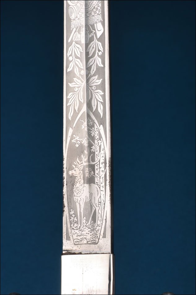 Italie–Allemagne. Ancienne épée de chasse de luxe avec poignée en argent. Vers 1900-photo-7