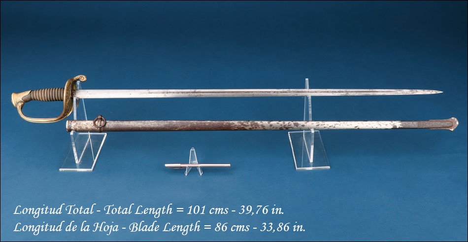 France. Ancienne Épée ou Sabre Modèle 1845 d’Adjudant. Circa 1890-photo-2
