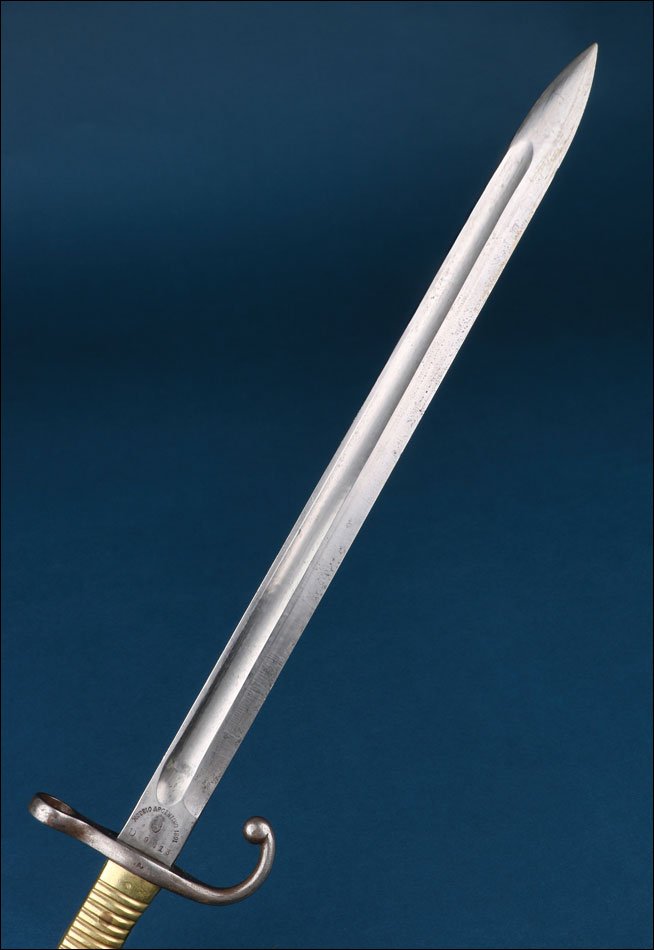 Argentina-germany. Antique Argentine Model 1891 Bayonet. Matching Serial Numbers.-photo-3