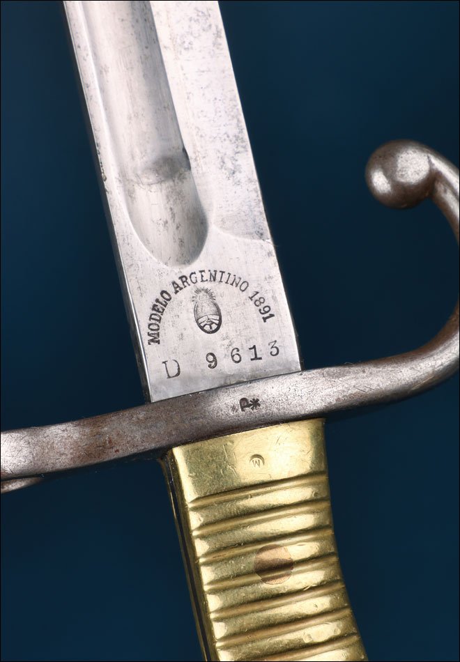 Argentina-germany. Antique Argentine Model 1891 Bayonet. Matching Serial Numbers.-photo-4
