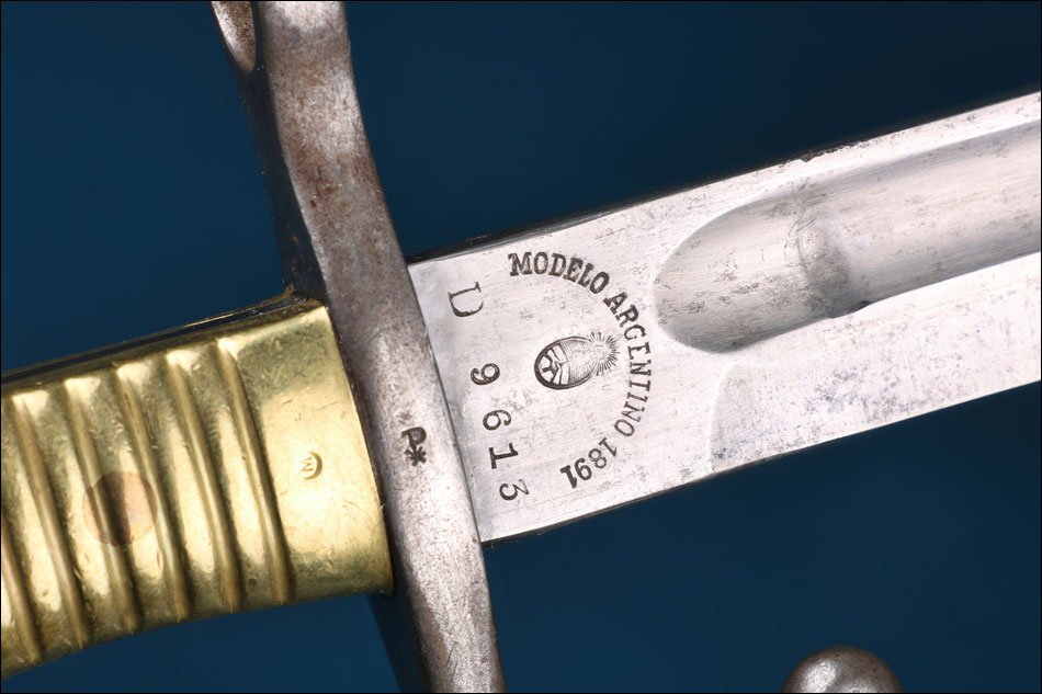 Argentina-germany. Antique Argentine Model 1891 Bayonet. Matching Serial Numbers.-photo-5