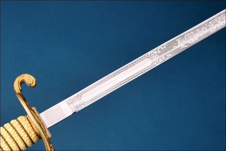 Usa-spain. Antique Us Navy Officer’s Sword Mod. 1852. Toledo C.1960-70-photo-2