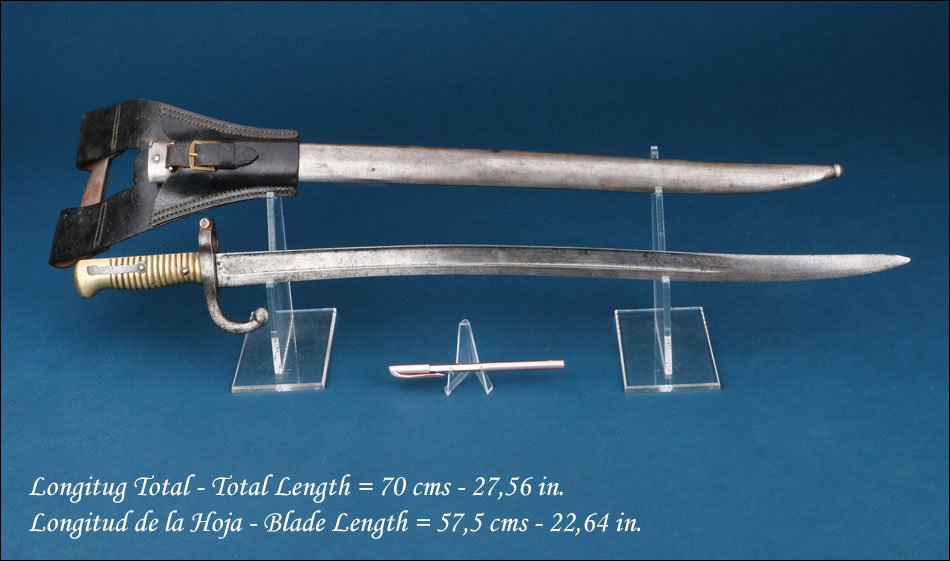 France. Antique Chassepot Model 1866 Sword Bayonet. St étienne, June 1868-photo-3