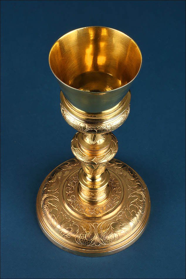 Antique Spanish Baroque Chalice With Gilded Silver Cup. Circa 1700-photo-3
