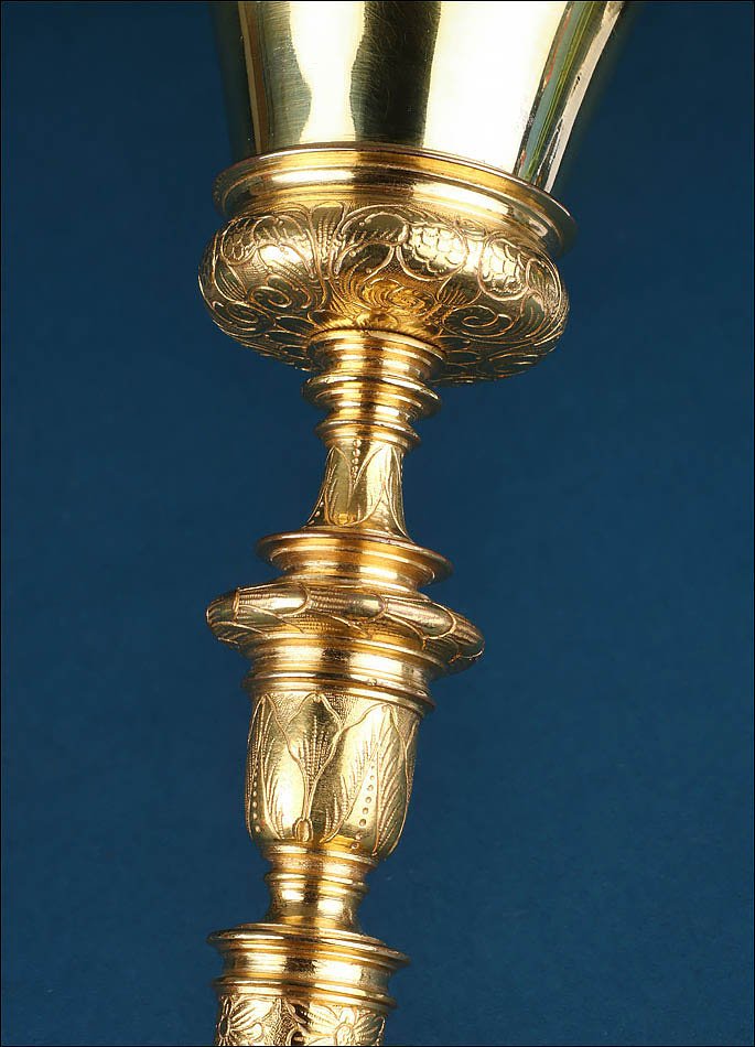 Antique Spanish Baroque Chalice With Gilded Silver Cup. Circa 1700-photo-2