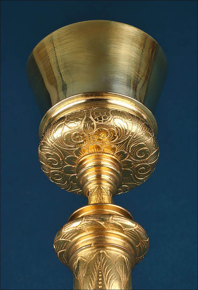 Antique Spanish Baroque Chalice With Gilded Silver Cup. Circa 1700-photo-4