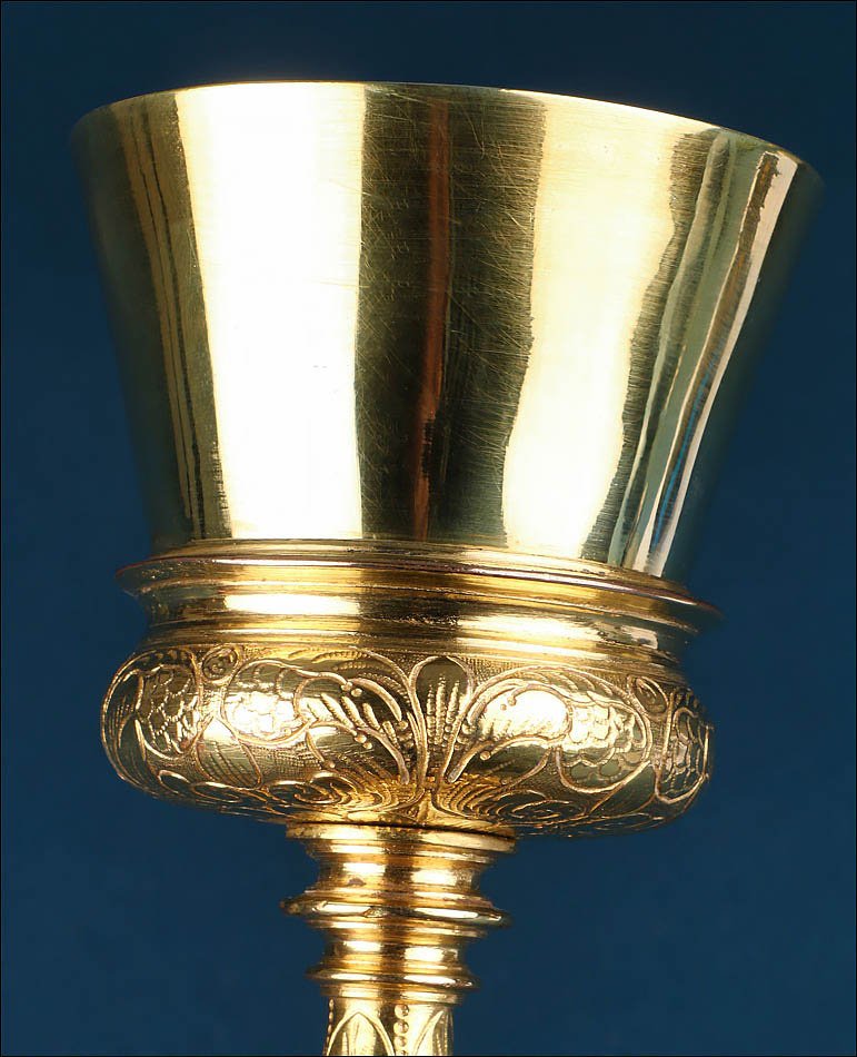 Antique Spanish Baroque Chalice With Gilded Silver Cup. Circa 1700-photo-6
