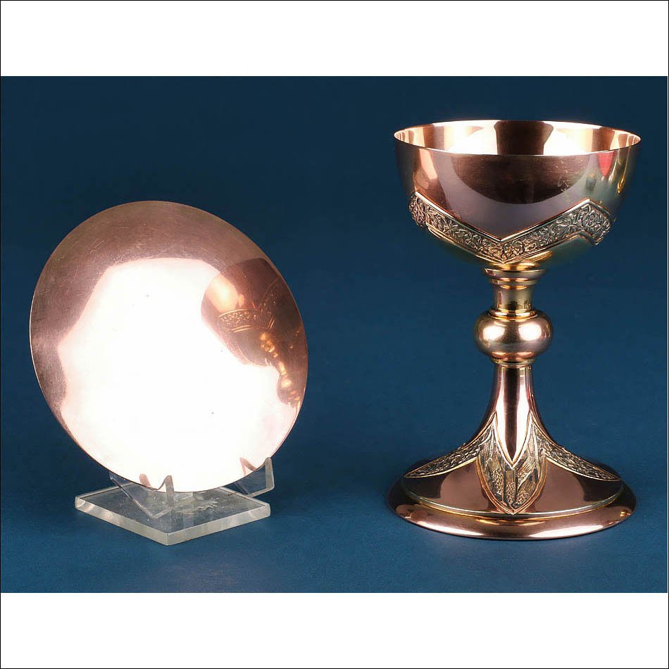 Vintage Roman Style Liturgical Chalice In Coppered Brass. Spain, Circa 1970