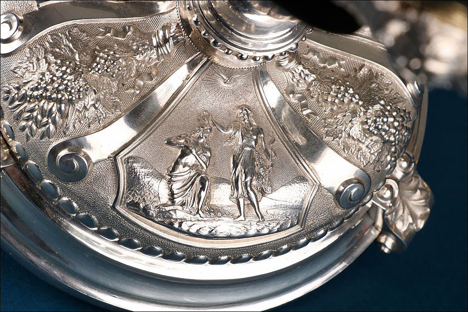 Monumental Antique Silver Ciborium. 42 Cm - 16.5 In. Belgium, Circa 1900-photo-2