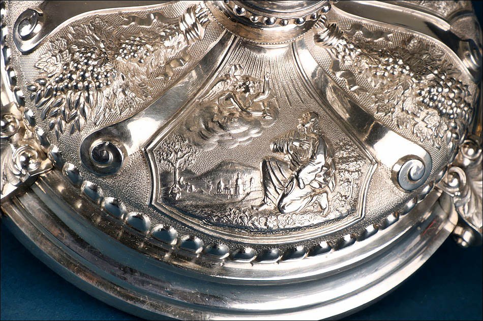 Monumental Antique Silver Ciborium. 42 Cm - 16.5 In. Belgium, Circa 1900-photo-3