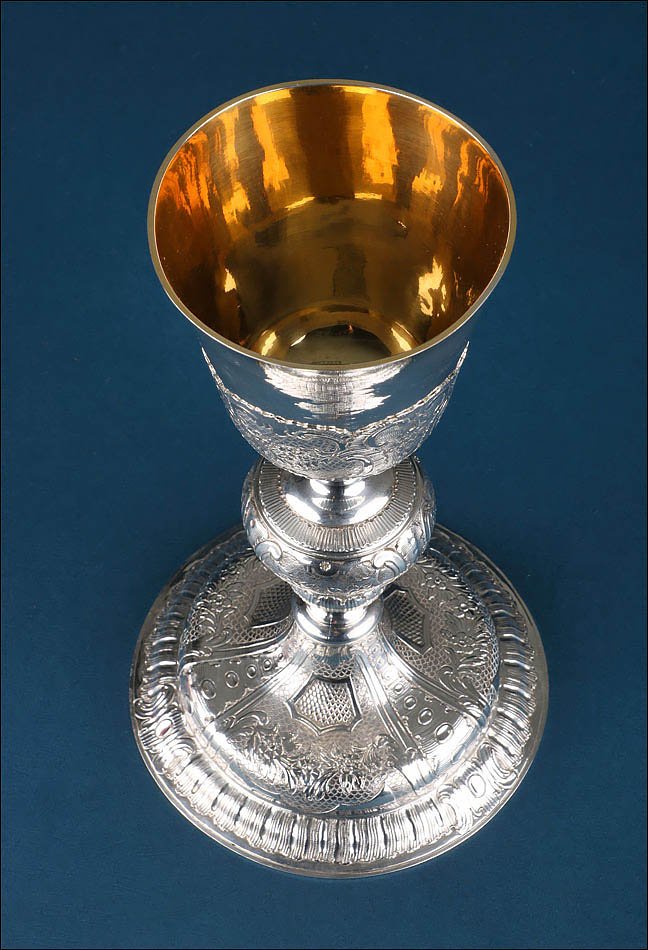 Antique Italian Solid Silver Chalice. Italy Circa 1780-1820-photo-3