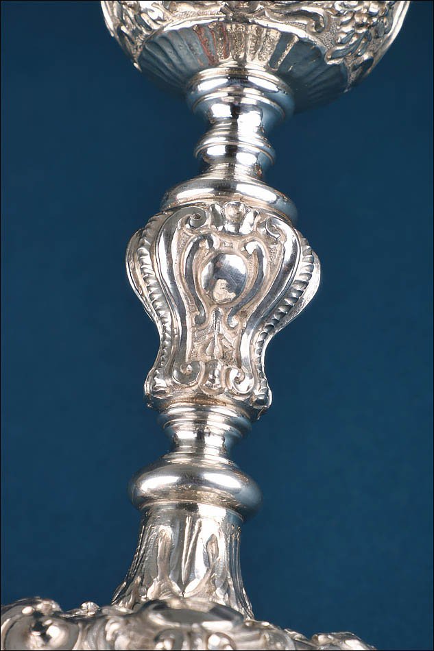 Antique Italian Silver Chalice With Gilded Cup. Italy, Circa 1820-photo-2