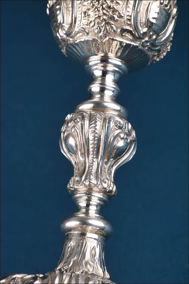 Antique Italian Silver Chalice With Gilded Cup. Italy, Circa 1820-photo-3