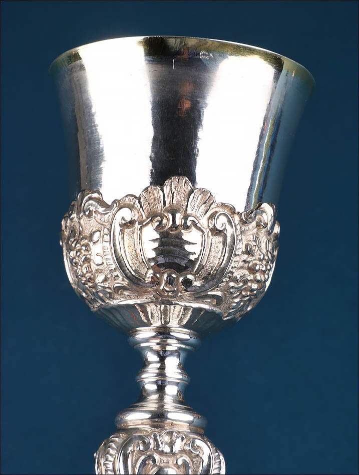 Antique Italian Silver Chalice With Gilded Cup. Italy, Circa 1820-photo-5