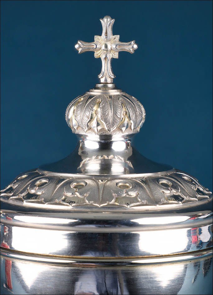 Antique Italian Solid Silver Ciborium. Italy Circa 1820-1850-photo-3