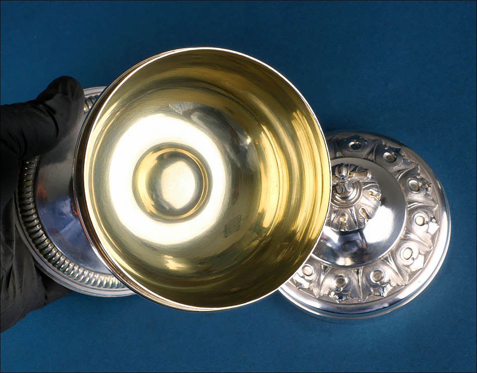 Antique Italian Solid Silver Ciborium. Italy Circa 1820-1850-photo-4