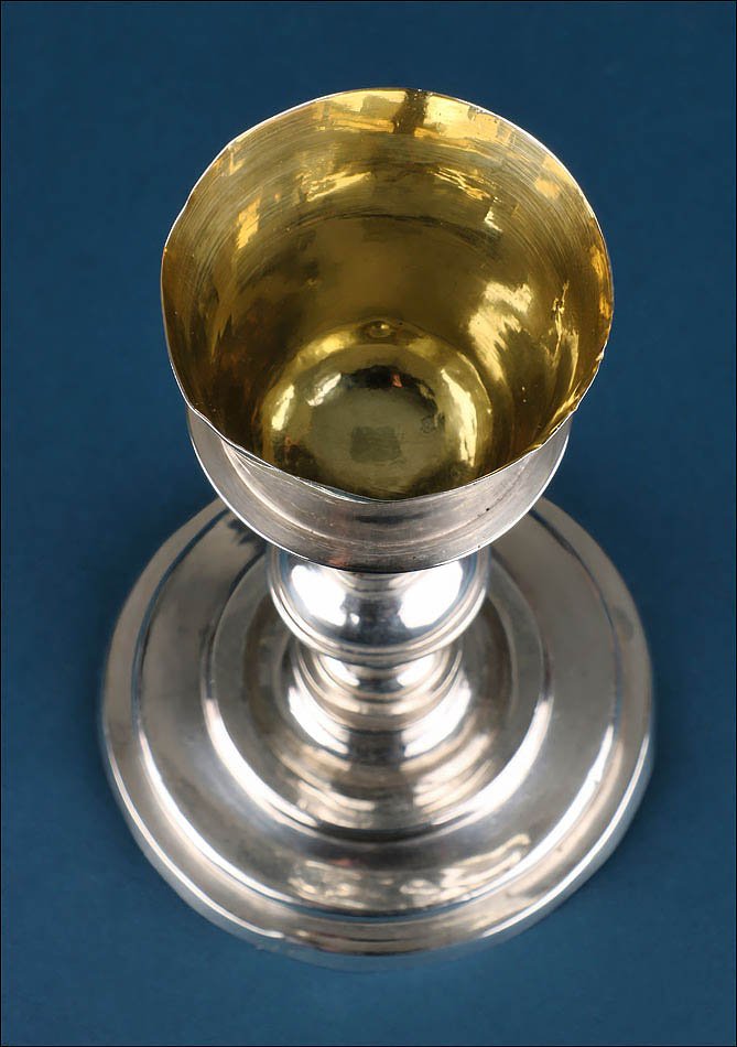 Antique Spanish Solid Silver Chalice With Gilt Cup. Spain, C. 1800-photo-3