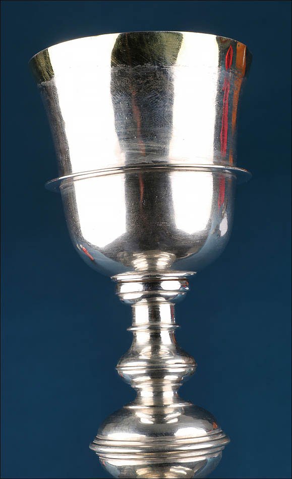 Antique Spanish Solid Silver Chalice With Gilt Cup. Spain, C. 1800-photo-2