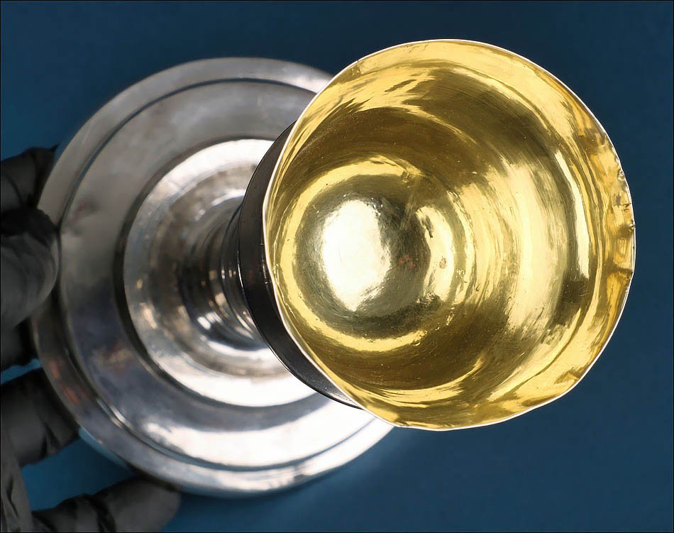Antique Spanish Solid Silver Chalice With Gilt Cup. Spain, C. 1800-photo-3
