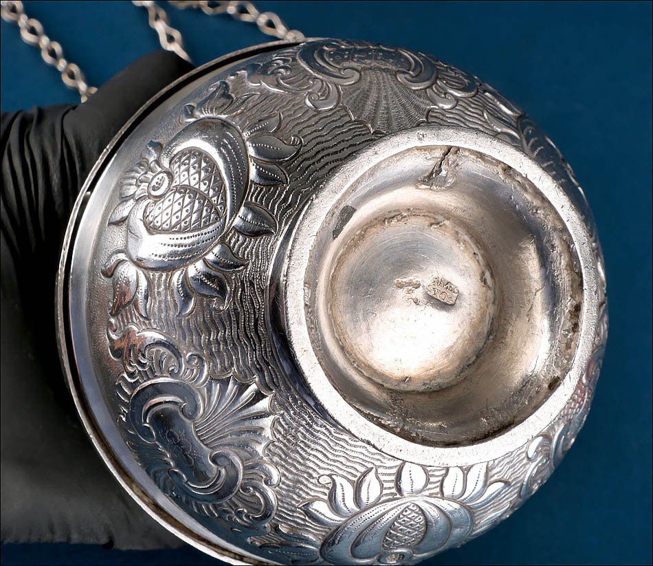 Antique Spanish Liturgical Silver Thurible Or Censer, Spain 18th Century, C. 1750-photo-7