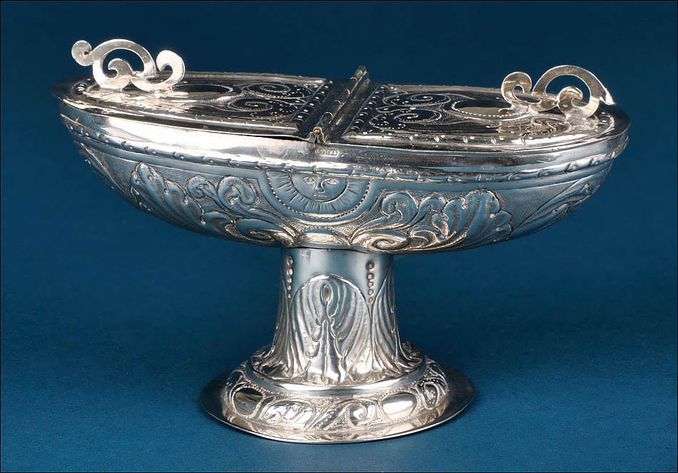 Ancienne Navette à Encens en Argent. Trillo. Valence, Espagne, vers 1870.-photo-3