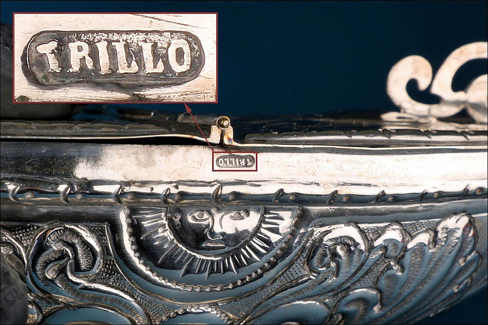 Ancienne Navette à Encens en Argent. Trillo. Valence, Espagne, vers 1870.-photo-3