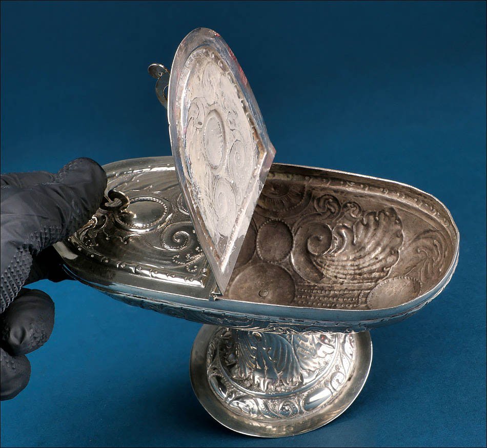Ancienne Navette à Encens en Argent. Trillo. Valence, Espagne, vers 1870.-photo-5