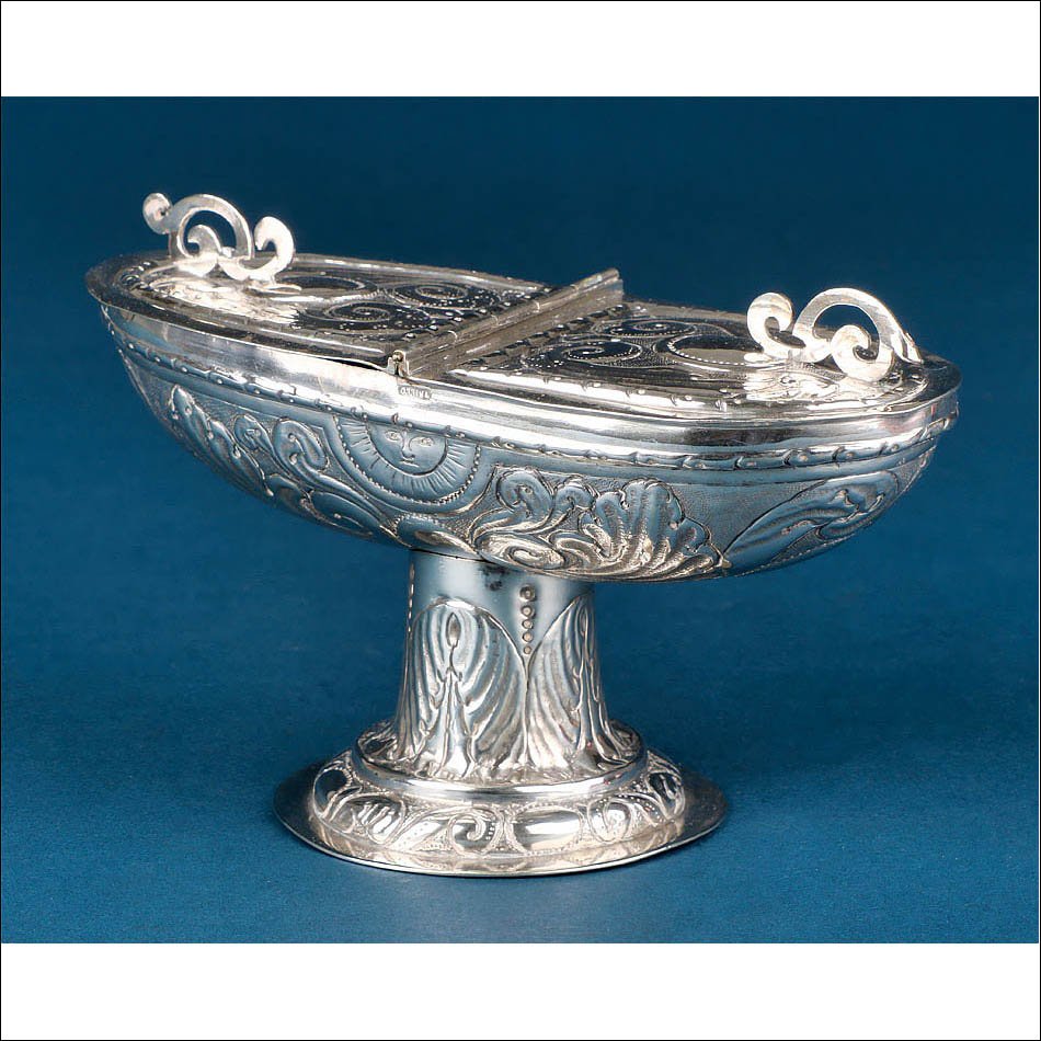 Ancienne Navette à Encens en Argent. Trillo. Valence, Espagne, vers 1870.