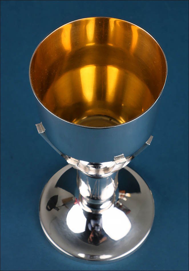 Spanish Liturgical Silver Chalice With 'pro Mundi Vita' Motto. Spain, 1960s-photo-3