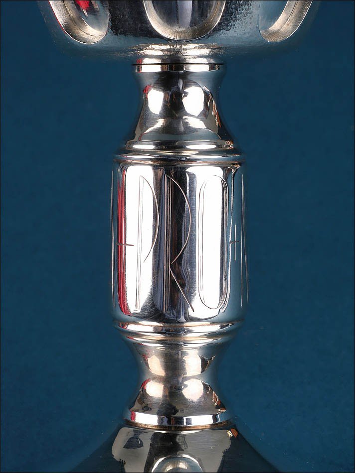 Spanish Liturgical Silver Chalice With 'pro Mundi Vita' Motto. Spain, 1960s-photo-2