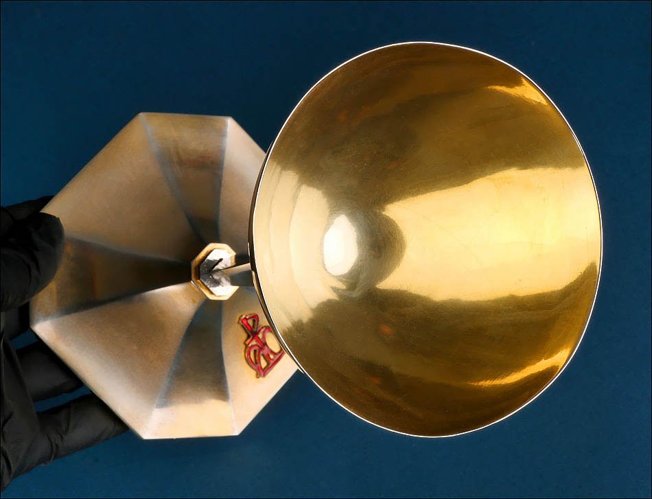 Vintage Chalice With Christogram And Silver Cup. Possibly Spain, 1970s-photo-6
