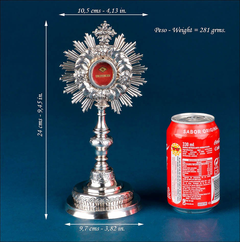 Ancien Reliquaire en Argent avec Relique d'un Saint Jésuite. Espagne, milieu XIXe siècle-photo-2