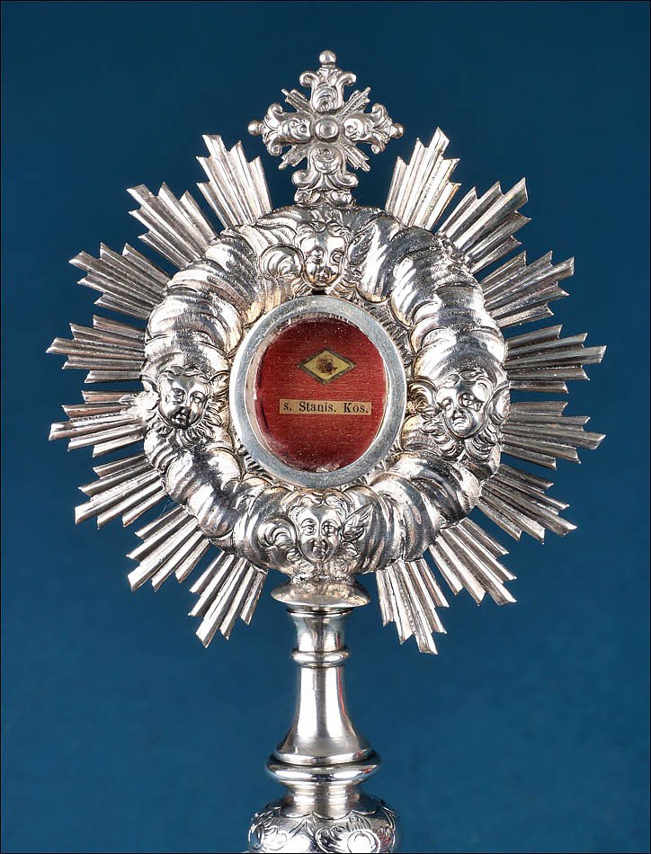 Ancien Reliquaire en Argent avec Relique d'un Saint Jésuite. Espagne, milieu XIXe siècle-photo-3