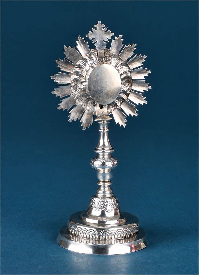 Ancien Reliquaire en Argent avec Relique d'un Saint Jésuite. Espagne, milieu XIXe siècle-photo-3