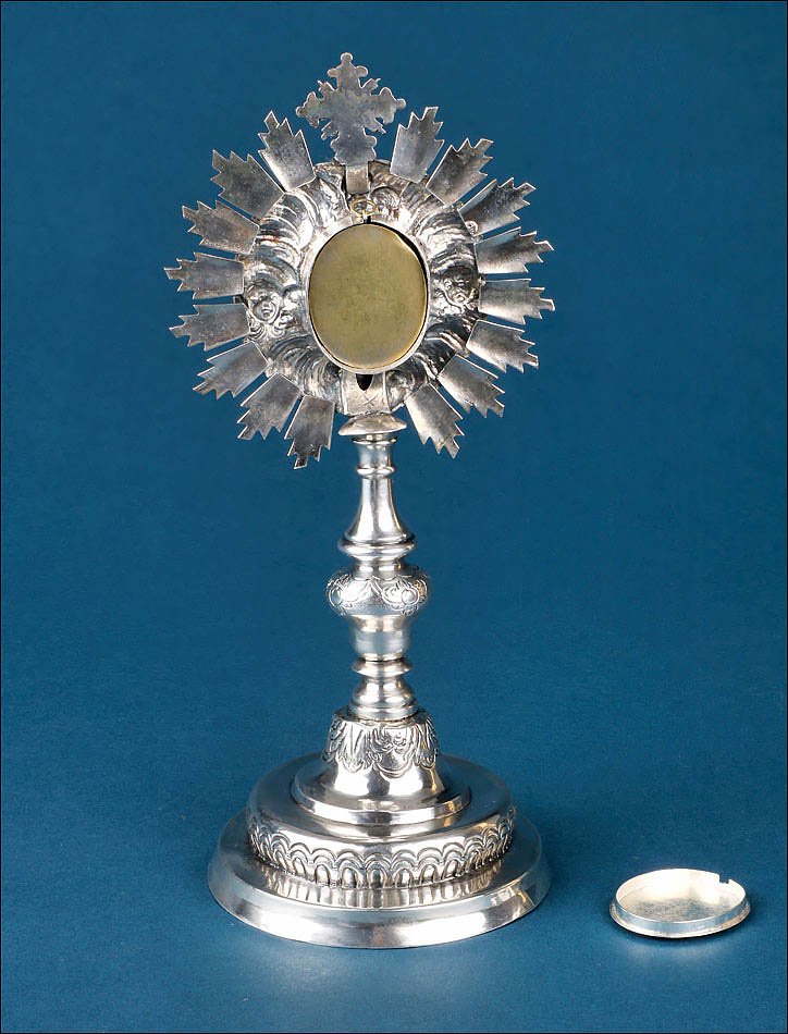 Ancien Reliquaire en Argent avec Relique d'un Saint Jésuite. Espagne, milieu XIXe siècle-photo-4