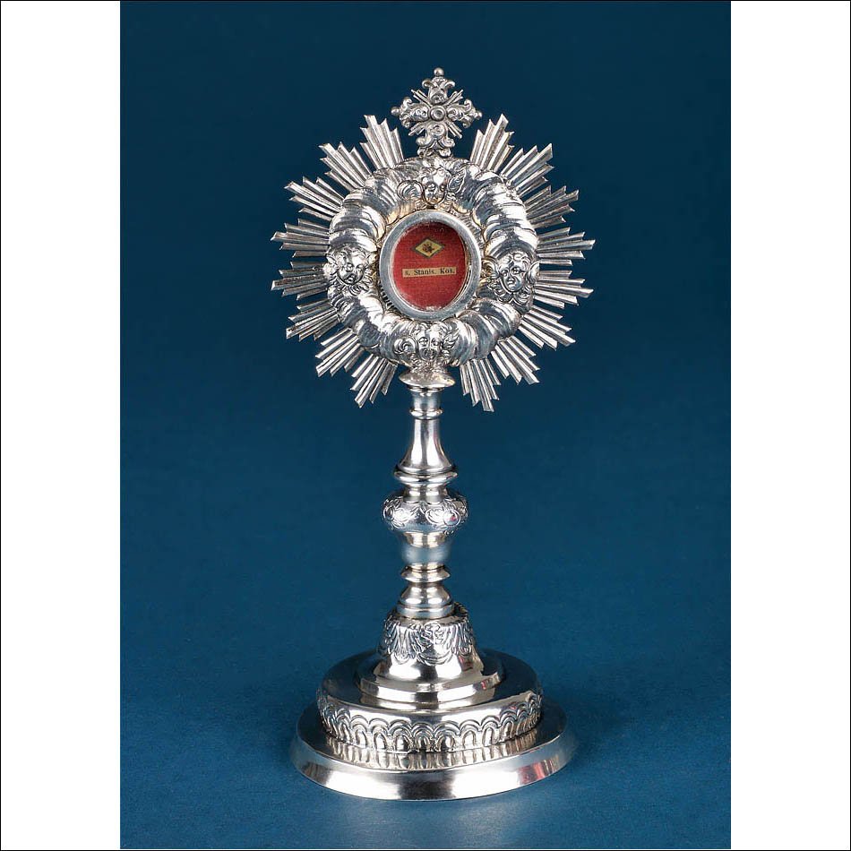 Ancien Reliquaire en Argent avec Relique d'un Saint Jésuite. Espagne, milieu XIXe siècle