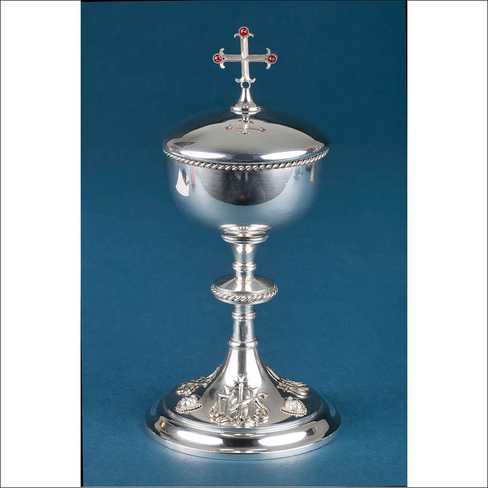 Ancien Ciboire Espagnol en Argent. Sainte Famille. Espagne vers 1920