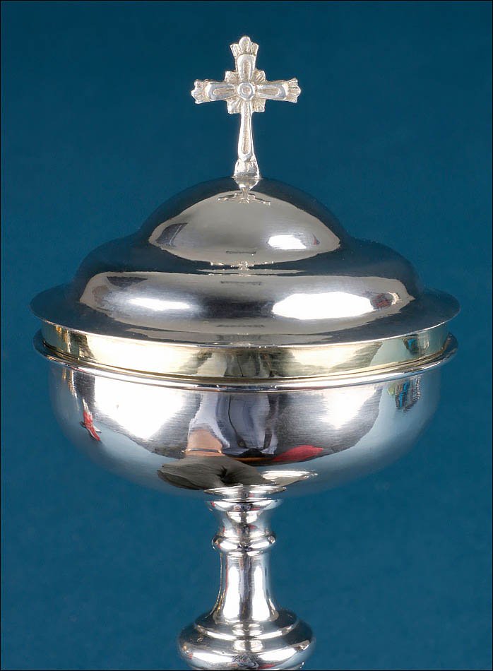 Antique Spanish Silver Ciborium Made In Jerez De La Frontera. Spain, 1863-photo-2