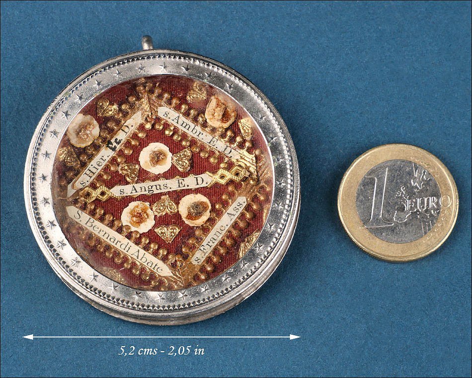 Ancien Reliquaire avec Reliques des Pères, Docteurs et Saints de l'Église-photo-3