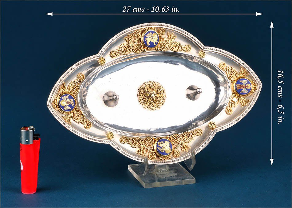 Antique Silver Plated Metal Cruets With Enamels, France, Circa 1900-photo-5