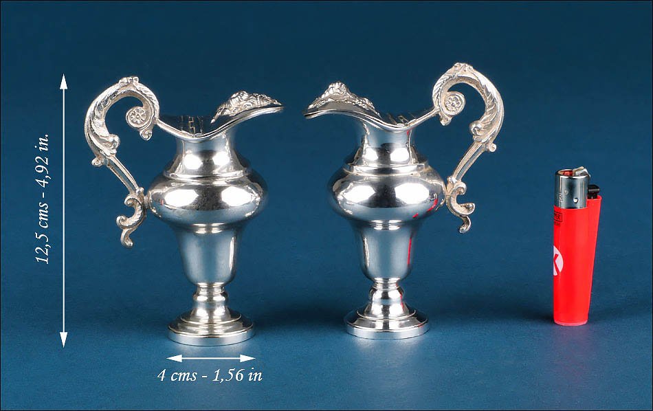 Antique Silver Plated Metal Cruets With Enamels, France, Circa 1900-photo-6