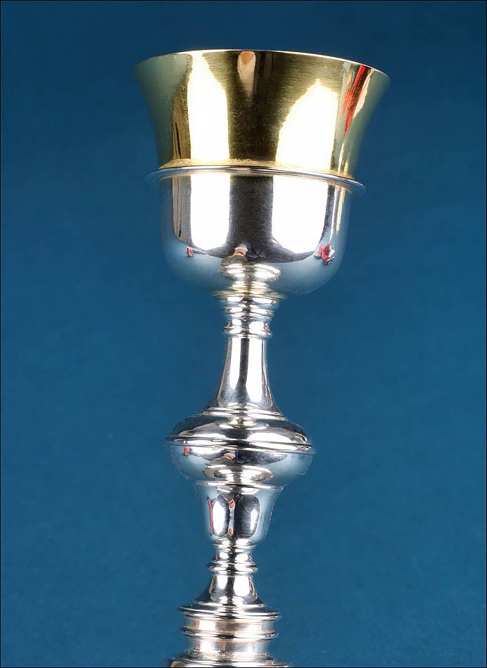 Calice Ancien en Argent avec Coupe Dorée, Cordoue, Espagne, XVIIIe siècle-photo-1