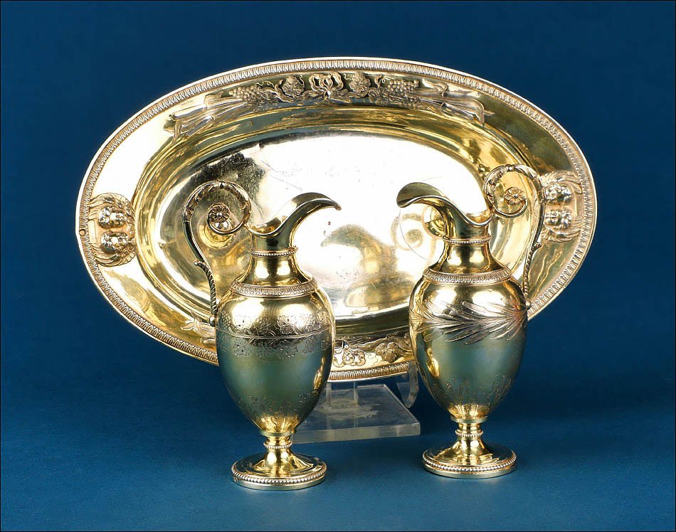 Antique Gilt Silver Liturgical Cruets. Paris, France 1819-1838-photo-4